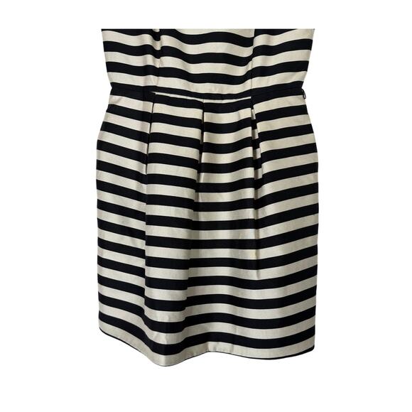 White House Black Market White Black Stripe Sleeveless Fit & Flare Dress Size 10 - Picture 3 of 8